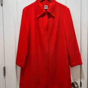 Anne Klein Classic Red Car Coat